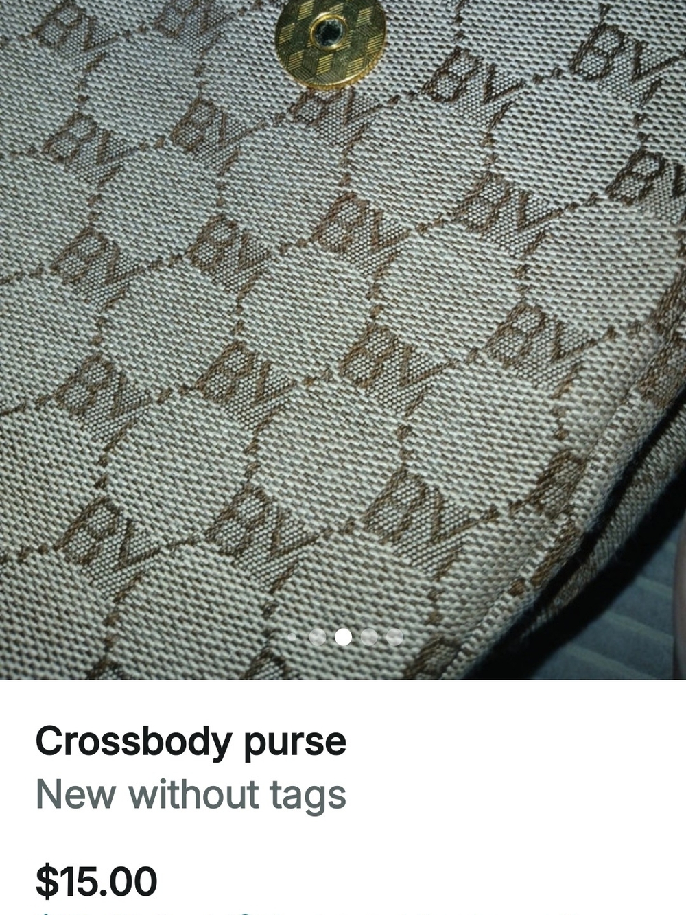 Beige Monogram Canvas Crossbody Purse